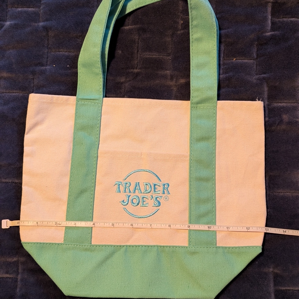 Cream and Green Tote Bag